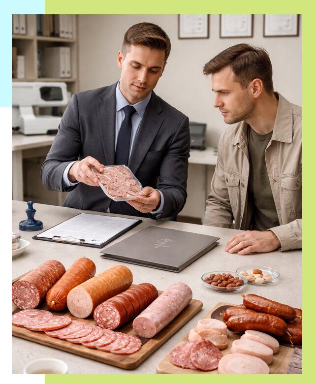 Сертификация колбасных изделий в Димитровграде от 7727 р. | Алешин-Дмт