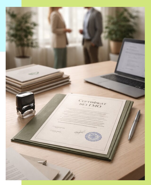 Сертификат без ГМО в Димитровграде от 7727 р. оформить срочно Алешин-Дмт